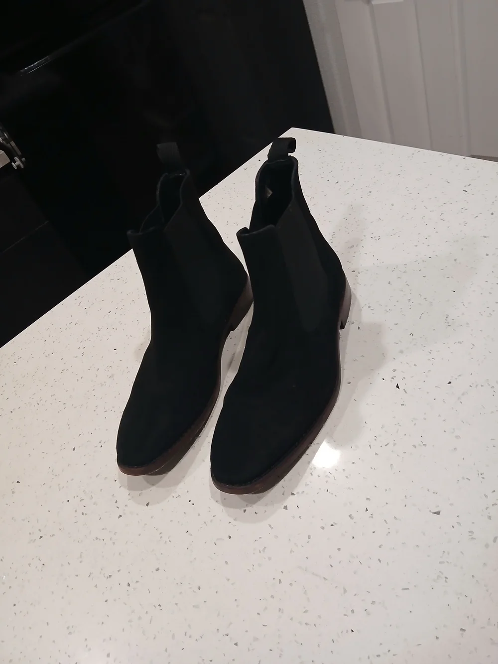 Men's Black Slip-On Boat Chelsea Shoes